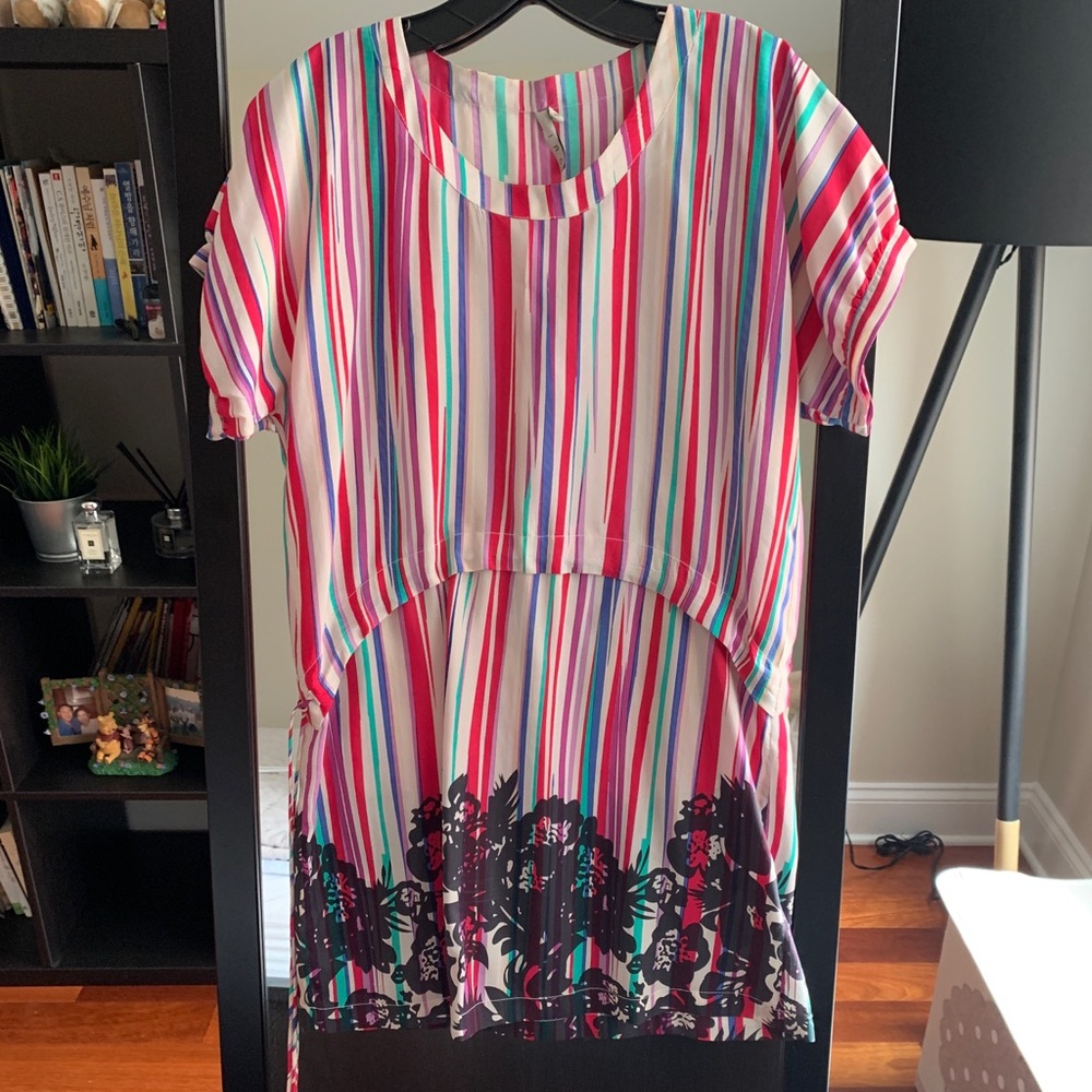 Iro multistipe silk mini dress